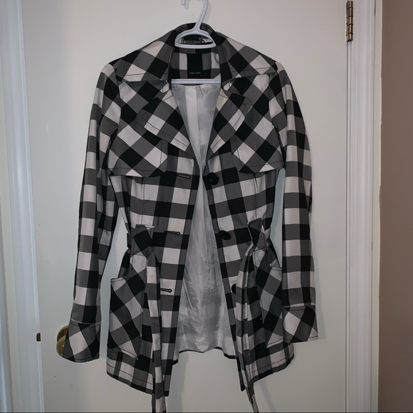 Vero Moda Black&White checkered rain coat - Picture 2 of 3